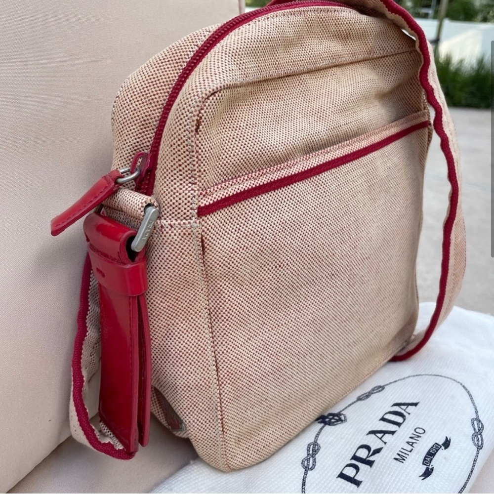 Authentic Y2K Prada Canapa BiColor Crossbody with dust bag and Auth. Card - Picture 3 of 16